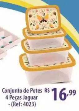 Rede DAS Conjunto de Potes 4 Peças Jaguar oferta