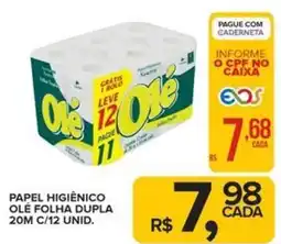 Super Bom Papel higiênico olé folha dupla 20m oferta
