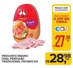 Super Bom Presunto magro oval perdigão tradicional fatiado oferta