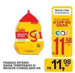 Super Bom Frango inteiro sadia temperado s/ miúdos congelado oferta