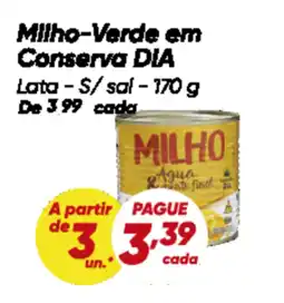 Dia Milho-Verde em Conserva DIA oferta