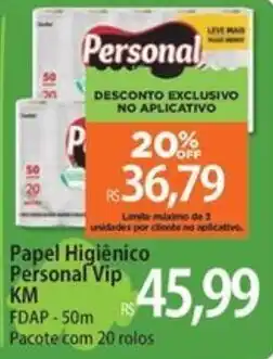 Atacadão Papel Higiênico Personal Vip KM oferta