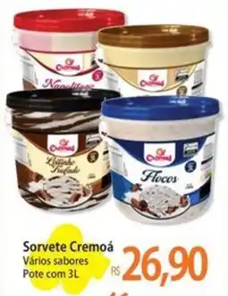 Atacadão Sorvete Cremoá Vários sabores Pote oferta