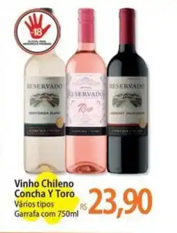 Atacadão Vinho Chileno Concha y Toro Vários tipos Garrafa oferta
