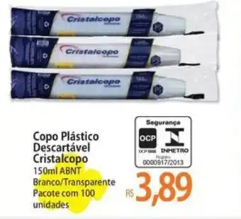 Atacadão Copo Plástico Descartável Cristalcopo oferta