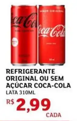 Assaí Atacadista Refrigerante original ou sem açúcar coca-cola lata oferta