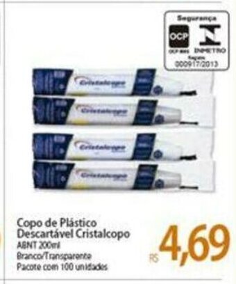 Atacadão Copo de Plastico Descartavel Cristalcopo oferta