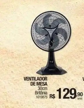 Milium Ventilador De Mesa 30cm Britânia oferta