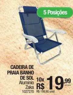 Cadeira De Praia Banho De Sol oferta na Milium