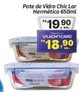 Comper Pote de Vidro Chic Lar Hermético oferta