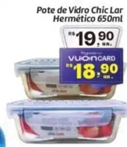 Comper Pote de Vidro Chic Lar Hermético oferta