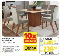 Deltasul Mesa Luiza + 8 cadeiras oferta