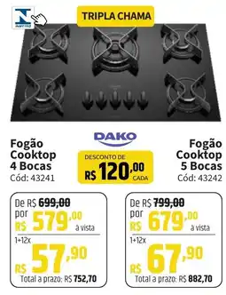 Deltasul Fogão Cooktop 4 Bocas oferta