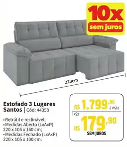 Deltasul Estofado 3 Lugares Santos oferta