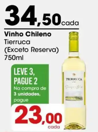 Zaffari Vinho Chileno Tierruca oferta