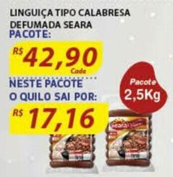 Assaí Atacadista Linguica Tipo Calabresa Defumada Seara oferta