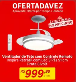 Leroy Merlin Ventilador de Teto com Controle Remoto oferta