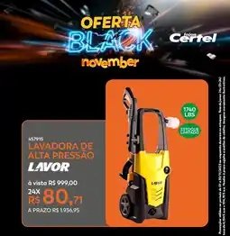 Lojas Certel Lavadora de alta pressão lavor oferta
