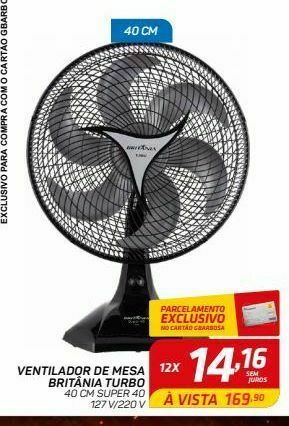 Ventilador de mesa britânia turbo