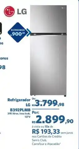 Sam's Club Refrigerador LG B392PLMB oferta