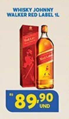 Atacadão Centro Sul Whisky Johnnie Walker Red Label 1L oferta