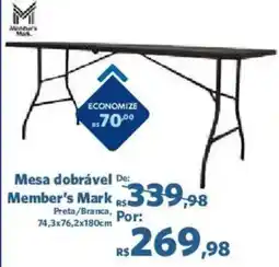 Sam's Club Mesa dobrável Member's Mark oferta