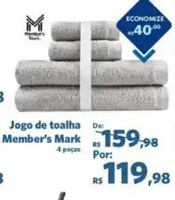 Sam's Club Jogo de toalha Members Mark oferta