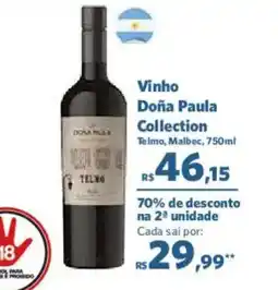 Sam's Club Vinho Doña Paula Collection Telmo, Malbec, oferta