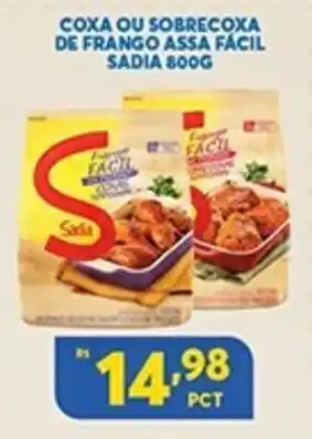 Atacadão Centro Sul Coxa ou Sobrecoxa de frango Assa facil Sadia 800g oferta