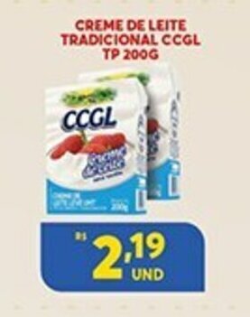Atacadão Centro Sul Creme de Leite Tradicional CCGL tp 200g oferta