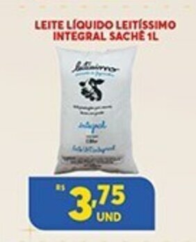 Atacadão Centro Sul Leite Liquido Letissimo integral sache 1L oferta