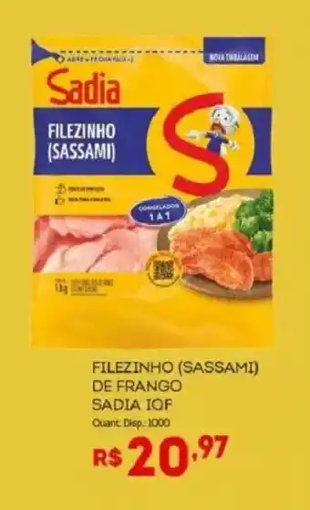 Bistek Supermercados Filezinho (sassami) de frango sadia iqf oferta