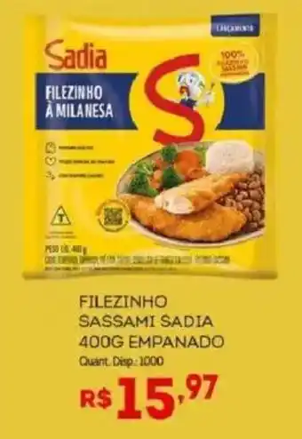 Bistek Supermercados Filezinho sassami sadia empanado oferta