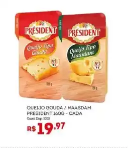 Bistek Supermercados Queijo gouda / maasdam president cada oferta