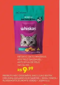 Bistek Supermercados Petisco gato whiskas pelo saudavel anti bola de pelo oferta