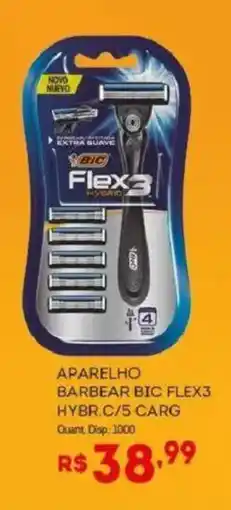 Bistek Supermercados Aparelho barbear bic flex3 hybr c/5 carg oferta