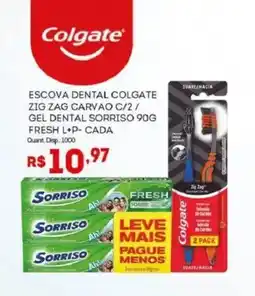 Bistek Supermercados Escova dental colgate zig zag carvao c/2/ gel dental sorriso fresh l+p-cada oferta
