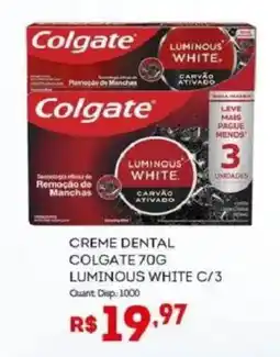 Bistek Supermercados Creme dental colgate luminous white. oferta