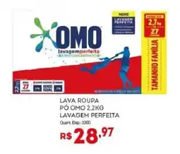 Bistek Supermercados Lava roupa pó omo lavagem perfeita oferta