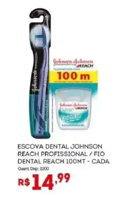 Bistek Supermercados Escova dental johnson reach profissional / fio dental reach 100mt - cada oferta