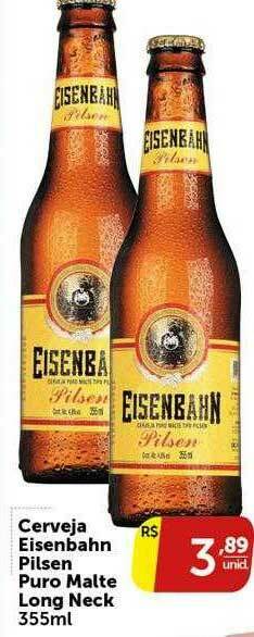 Pires Cerveja Eisenbahn Pilsen Puro Malte Long Neck oferta