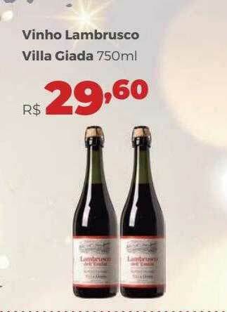Villarreal Supermercados Vinho Lambrusco Villa Giada oferta