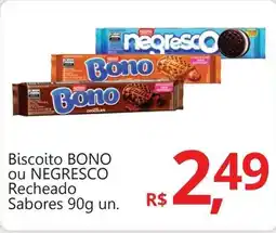 Supermercados Koch Biscoito BONO ou NEGRESCO Recheado Sabores oferta