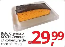 Supermercados Koch Bolo Cremoso KOCH Cenoura c/ cobertura de chocolate oferta