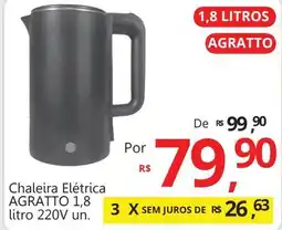 Supermercados Koch Chaleira Elétrica AGRATTO 220V un. oferta