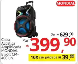 Supermercados Koch Caixa Acústica Amplificada MONDIAL Bivolt CM- 400 un. oferta