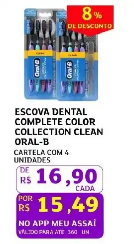 Escova dental complete color collection clean oral-b