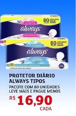 Assaí Atacadista Protetor diário always tipos oferta