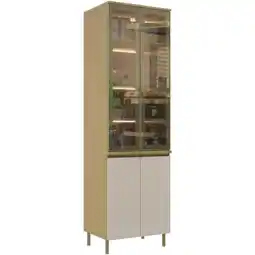 Benoit Cristaleira Florença Móveis Sul com Led 2 Portas 220x65x53cm oferta