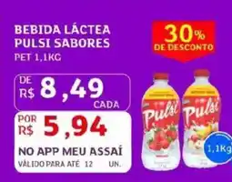 Assaí Atacadista Bebida láctea pulsi sabores oferta